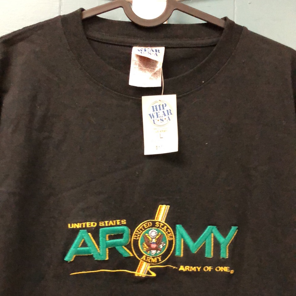 Vtg United States‎ Army of One Mens L Embroidered T Shirt Black new dead stock